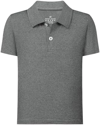 Boys' Active Performance Golf Polo Shirts Kids Dry Fit - Shadow Heather