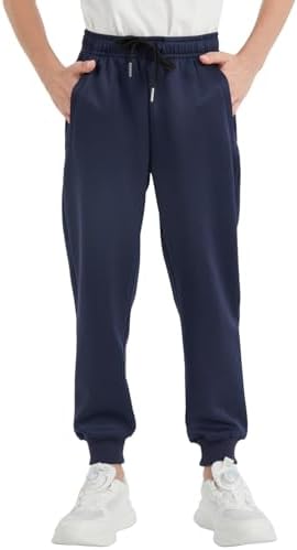 Boys Joggers-Tapered Sweatpants with Adjustable - Navy