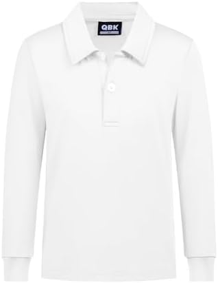 Boys' Performance Polo Kids Collared Golf Shirts - White