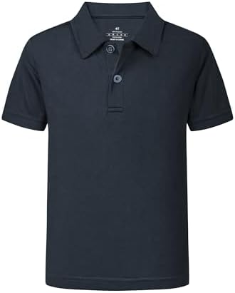 Boys' School Uniform Pique Polo Kids Performance Neon - Dark Navy