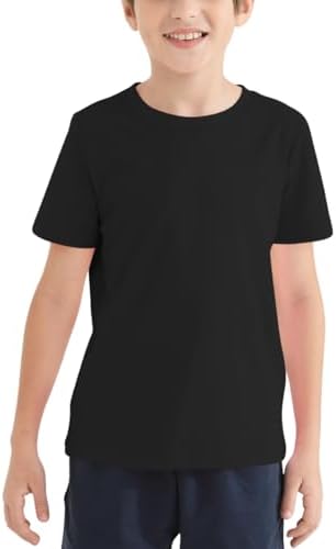 Boys Toddler T-Shirts 100% Cotton Shirt Short Sleeve - Black
