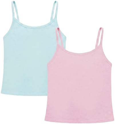Girls Camisole with Built in Bra Training Bras Bralette - Pink Blue