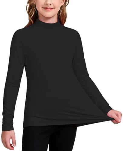 Girls'Cotton Leggings Soft Footless Tights - Black
