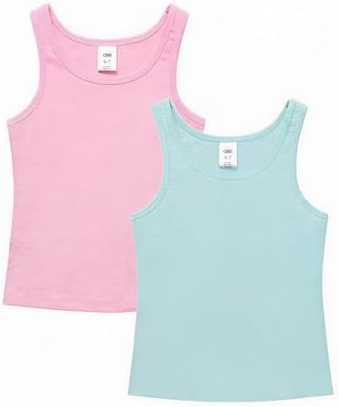 Girls Tank Top with Built in Bra Training Bras Camisole - Pink Blue