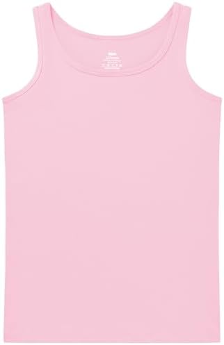 Girls Tank Tops Cotton Dance Basic Sleeveless Undershirts - Pink