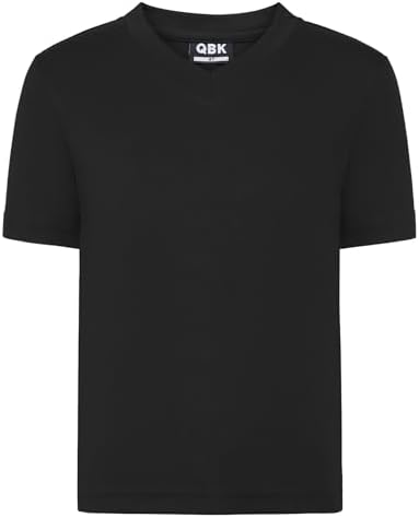 Kids Neon V-Neck T Shirt UPF 50+ Rash Guard Shirts - Black