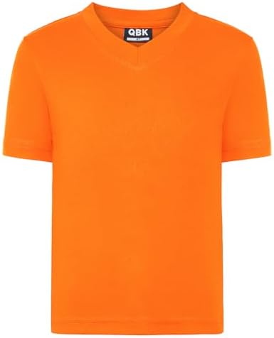 Kids Neon V-Neck T Shirt UPF 50+ Rash Guard Shirts - Orange