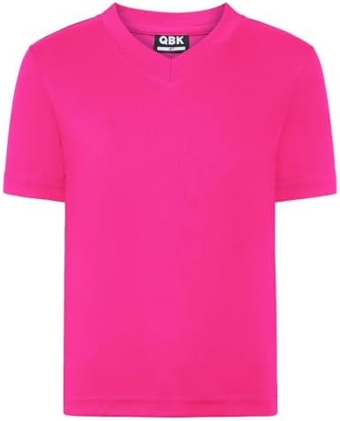 Kids Neon V-Neck T Shirt UPF 50+ Rash Guard Shirts - Pink
