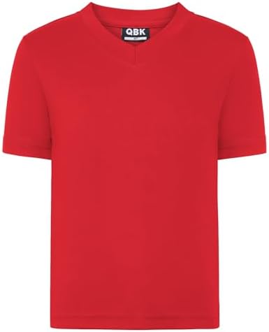 Kids Neon V-Neck T Shirt UPF 50+ Rash Guard Shirts - Red