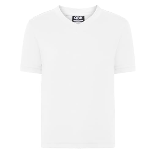 Kids Neon V-Neck T Shirt UPF 50+ Rash Guard Shirts - White