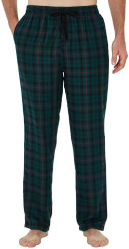 Men's Tall Plaid Pajama Pants 34 Inseam Lounge Sleepwear - Green