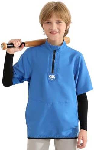 2T-17Y Toddler Baseball Jacket Kids Short Sleeve Cage Jacket Youth Golf Batting Baseball Outerwear | Multiple Colors