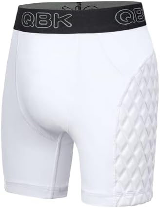 3T-9Y Toddler Sliding Shorts with Cup Boys Padded Compression Slider Shorts for Baseball & Football White