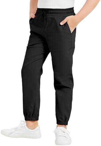 Pull on Stretch School Uniform Pant Jogger Pants for Toddler to Youth Boys and Girls