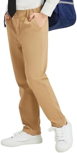 Relaxed Fit Stretch School Uniform Pant Chino Pants for Toddler to Youth Boys and Girls
