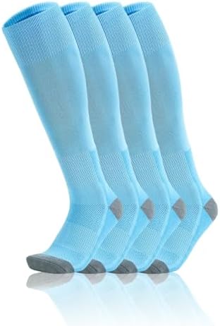 Toddler Baseball Socks Youth Softball Tee Ball Kids Soccer Socks for Boy Girl 2 Pairs Blue 2-4T