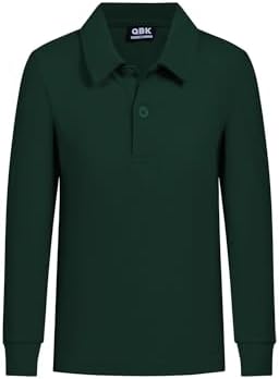 Toddler to Youth Boys' School Uniform Pique Polo Shirts Kids Long Sleeve Collared Golf Shirt