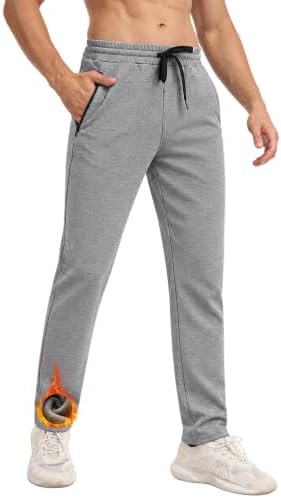 Tall Mens 34" Inseam Fleece Lined Winter Sweatpants Extra - Light Heather Grey