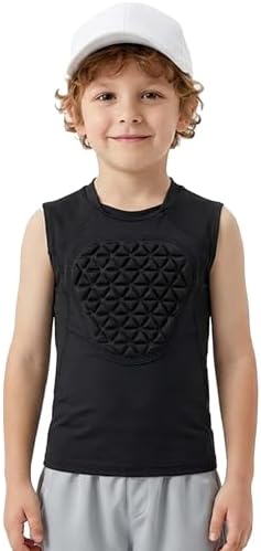 Toddler Chest Protector Padded Compression Shirt - Black
