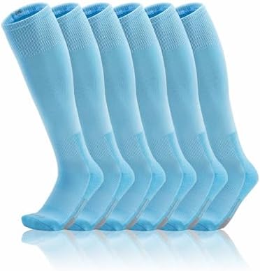 Toddler To Youth Baseball/Softball Socks - Soccer T-Ball 3-Pair Set - Baby Blue