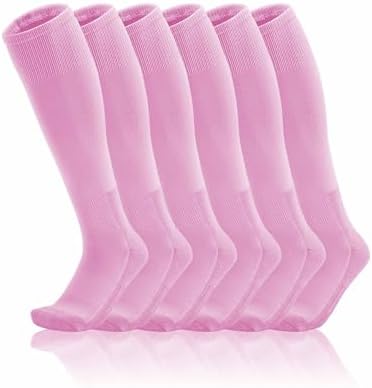 Toddler To Youth Baseball/Softball Socks - Soccer T-Ball 3-Pair Set - Baby Pink