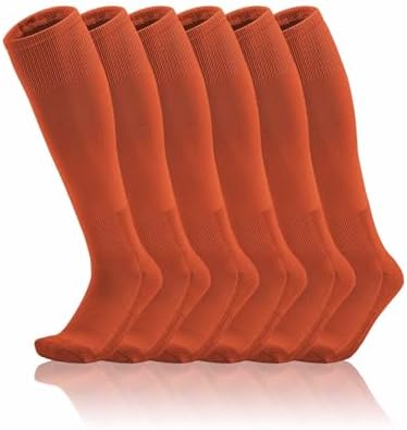Toddler To Youth Baseball/Softball Socks - Soccer T-Ball 3-Pair Set - Orange