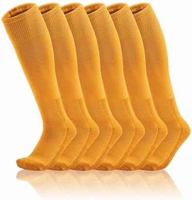 Toddler To Youth Baseball/Softball Socks - Soccer T-Ball 3-Pair Set - Yellow
