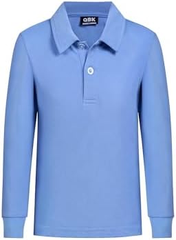 Toddler to Youth Boys' School Uniform Pique Polo Shirts - Light Blue