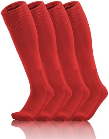 Toddler Youth Baseball Soccer Socks - Red