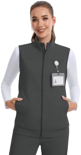 Women's Lightweight Stretch Stand Collar Healthcare Scrub - Grey