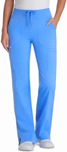 Yoga Scrub Pants Women High Waist Straight Wide Leg Uniform Pants